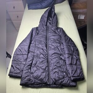 Spyder Girls Black Hooded Puffer Jacket